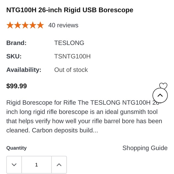 Teslong Rigid Rifle Borescope, Gun Cleaning Visual Inspection Camera w/26-Inch-L - Picture 5 of 5